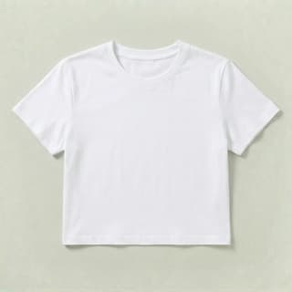 Image 1 of a product Classic White Crew Neck Crop Tee