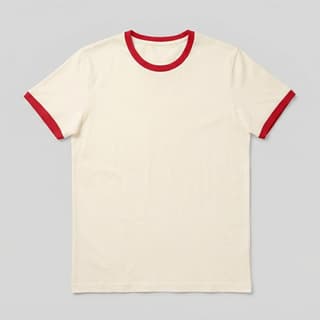 Image 1 of a product Cream Ringer Tee with Red Trim