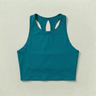 Image 1 of a product Teal High-Neck Racerback Athletic Crop Top