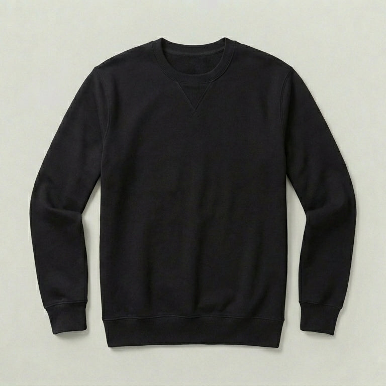 Black V-Stitch Crewneck Sweatshirt