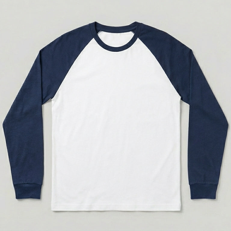 Image 1 of Navy/White Raglan Long Sleeve T-Shirt